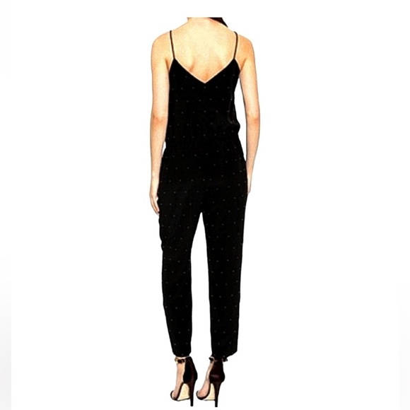 CLUB MONACO Lana hand beaded pearled silk jumpsuit with spaghetti straps size 00 - Picture 3 of 14